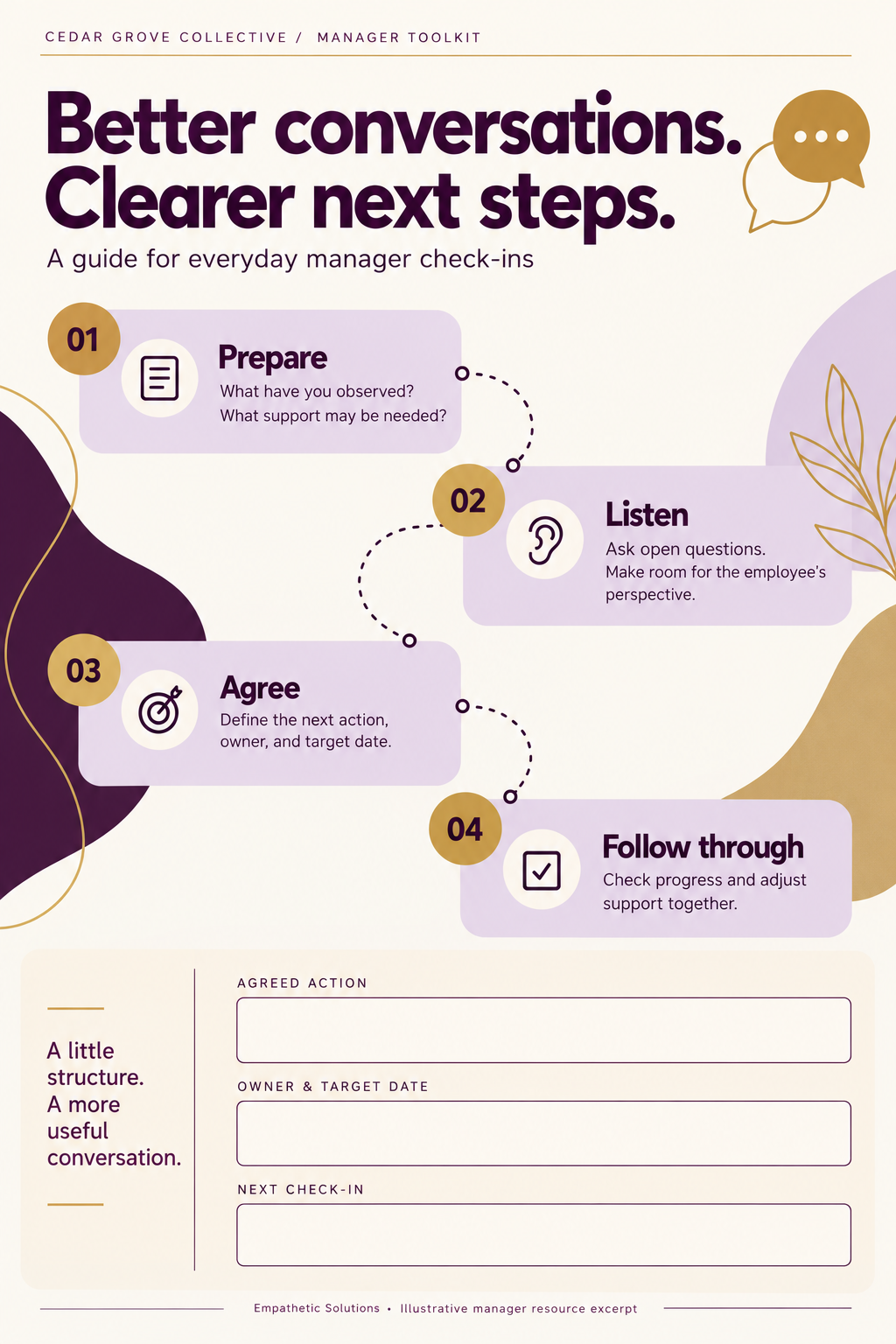 Plum and gold illustrative manager resource
